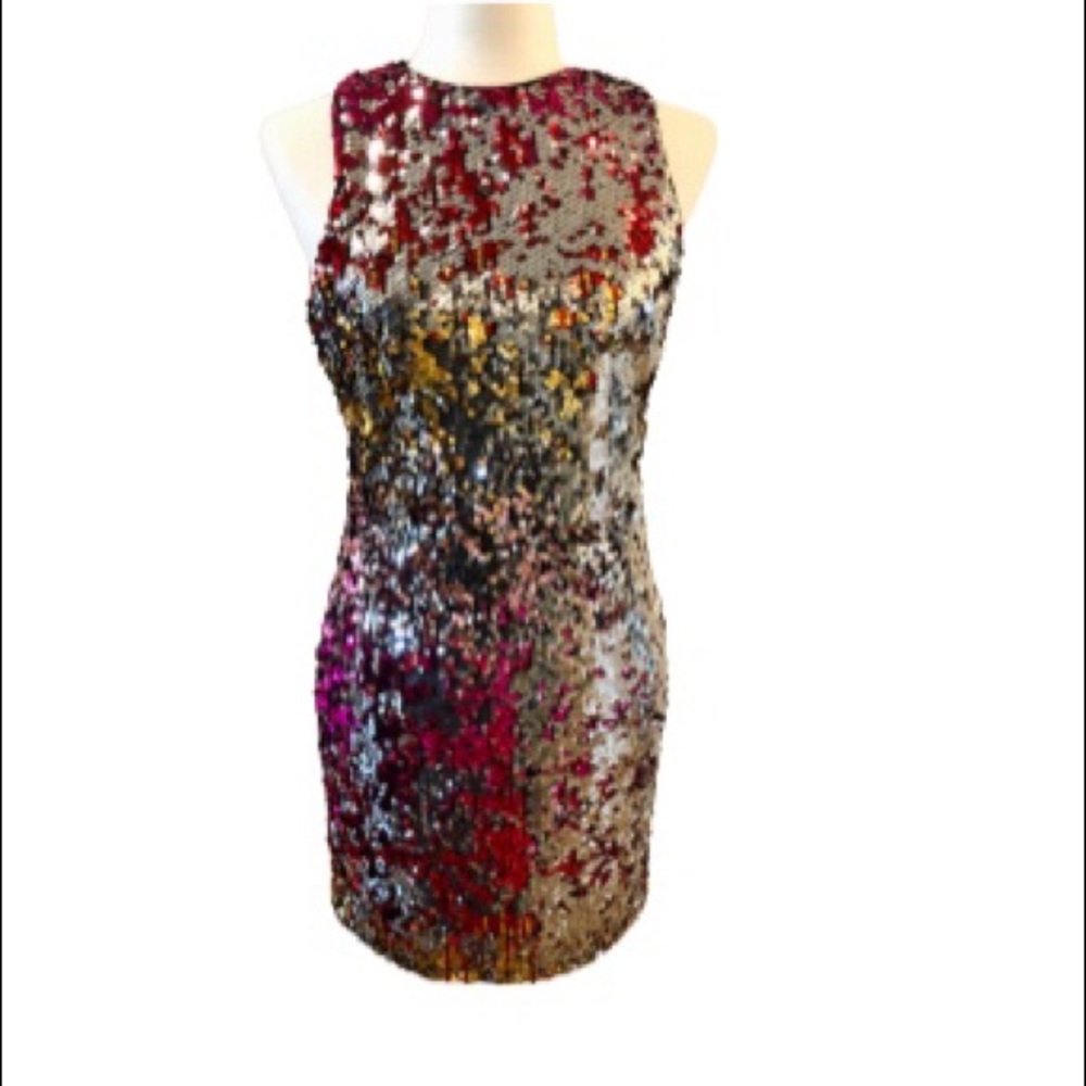 Forever 21 Multi-Colored Sequenced Rainbow Glitte… - image 1